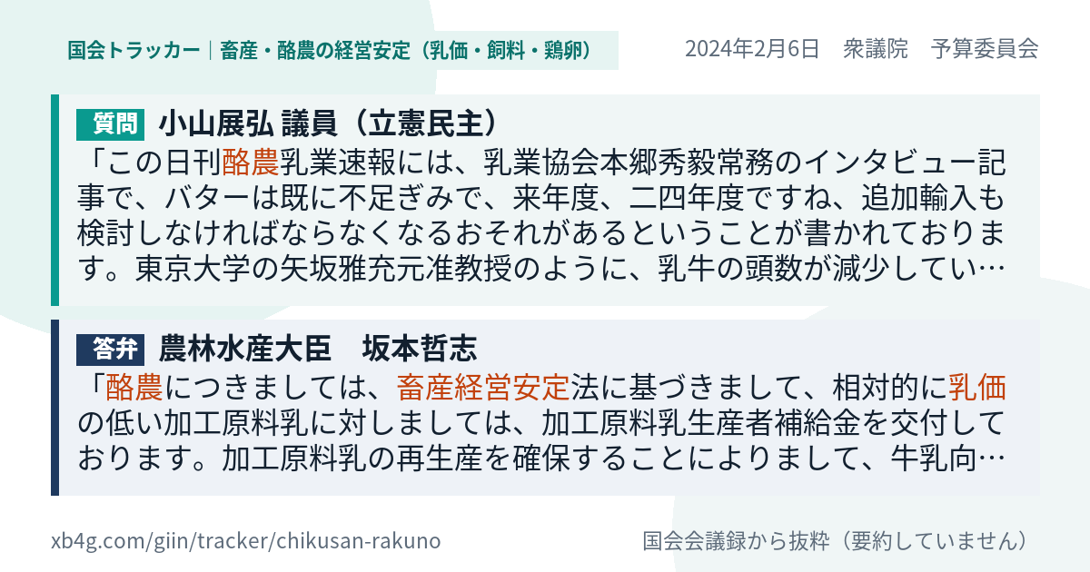 質問と答弁のカード