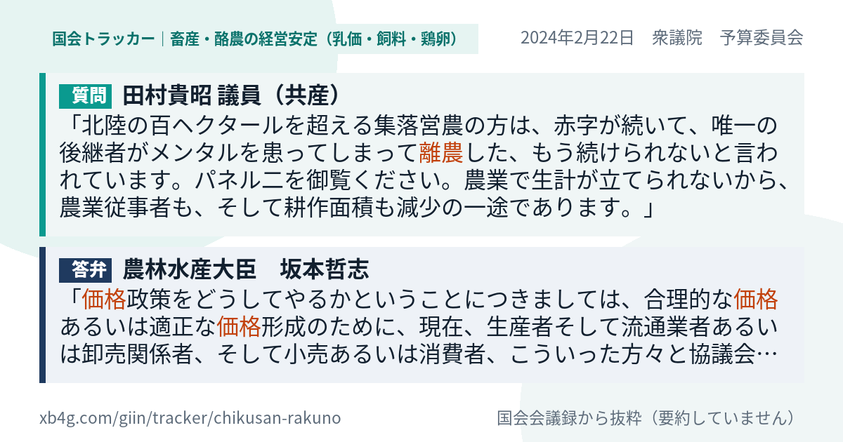 質問と答弁のカード