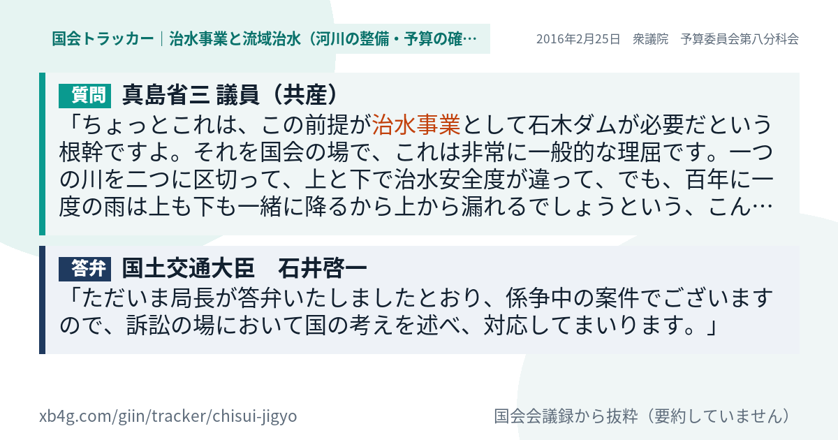 質問と答弁のカード