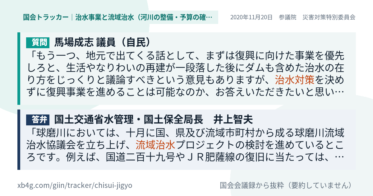 質問と答弁のカード