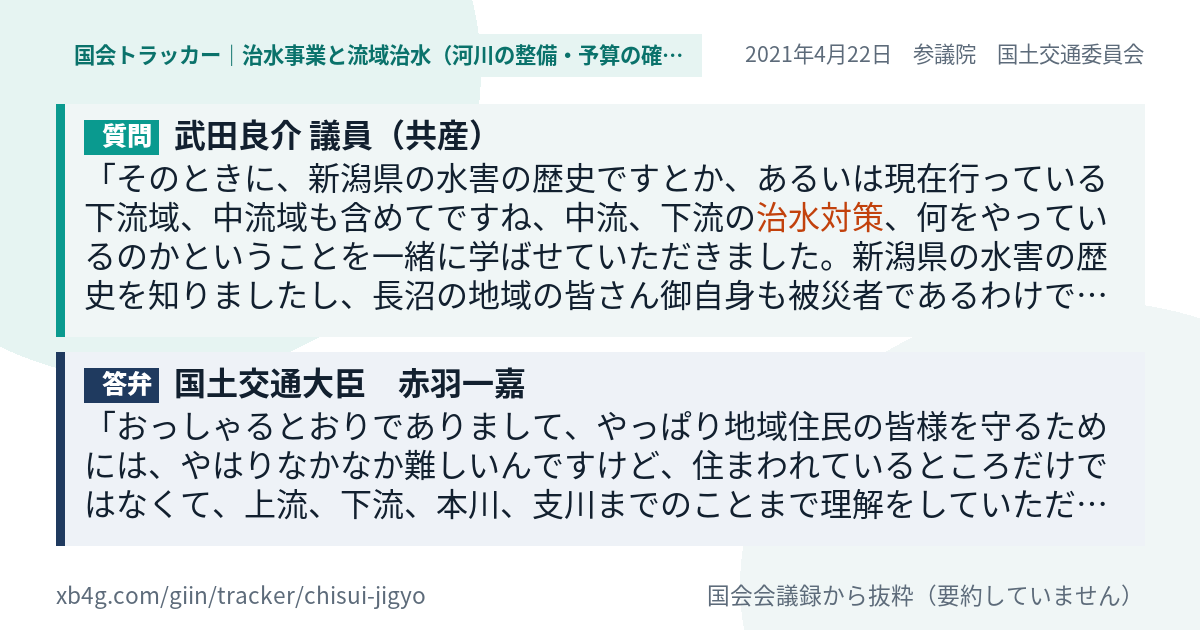 質問と答弁のカード