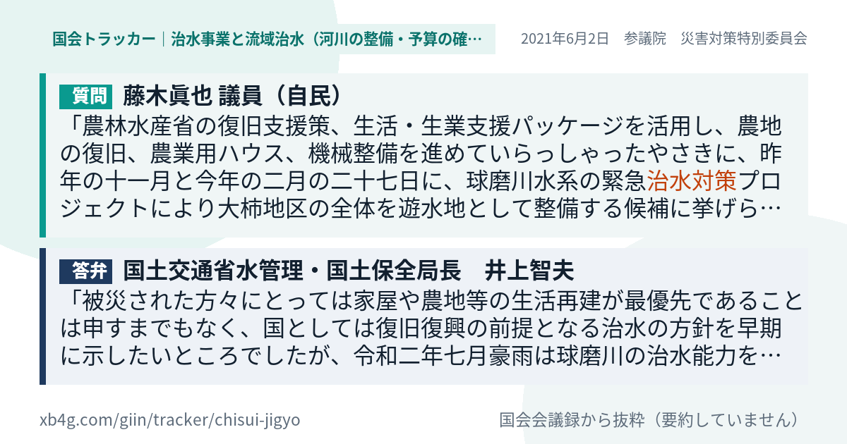 質問と答弁のカード