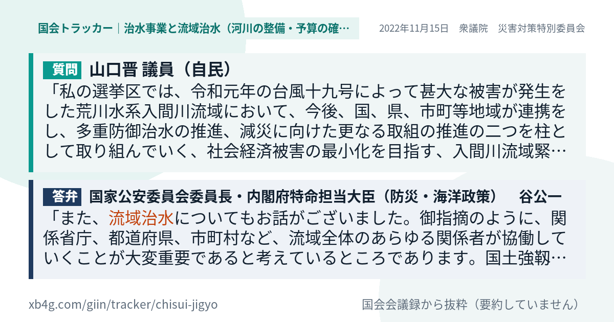 質問と答弁のカード