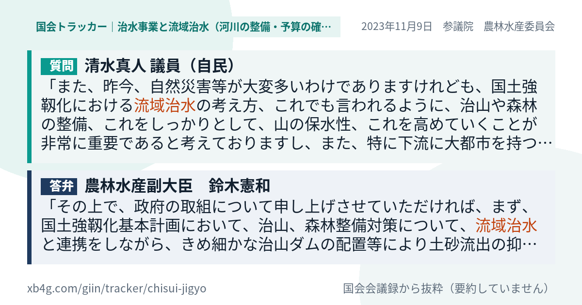 質問と答弁のカード