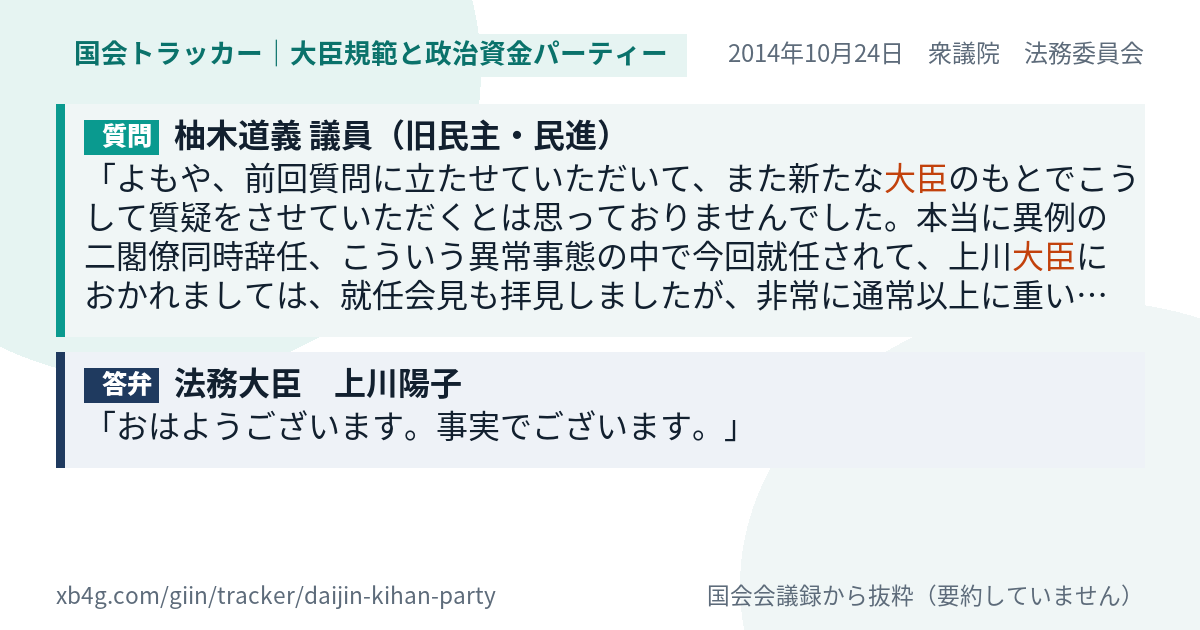 質問と答弁のカード