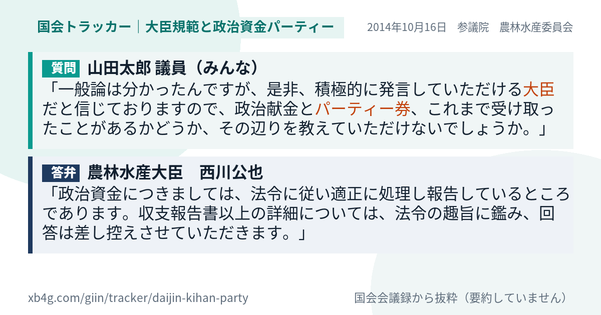 質問と答弁のカード