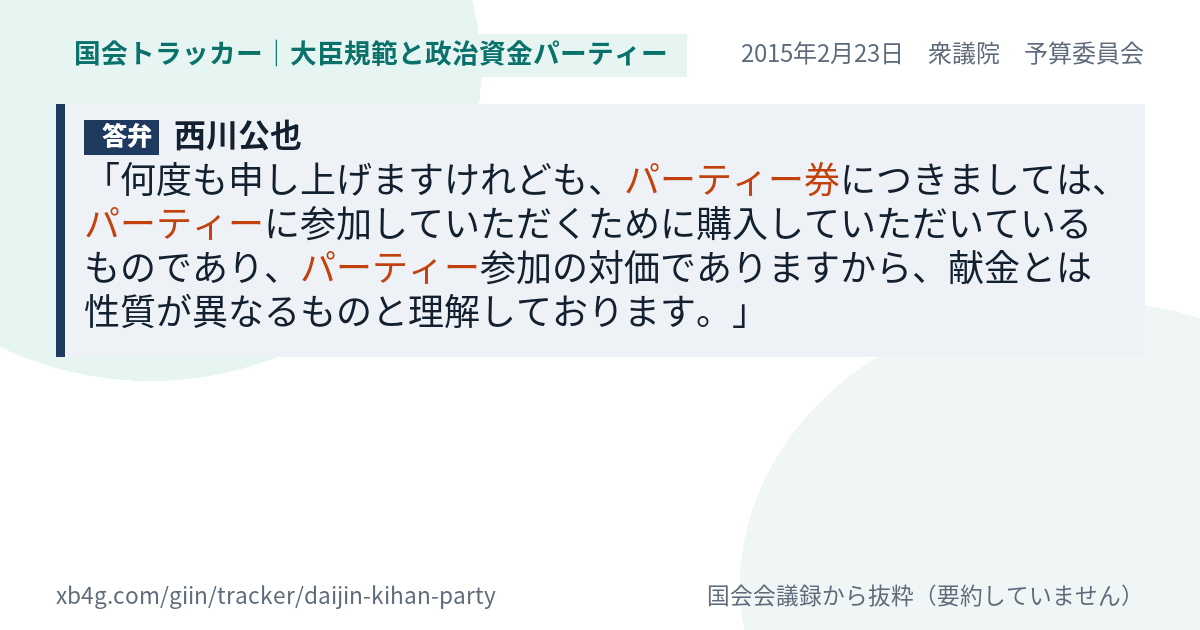 質問と答弁のカード