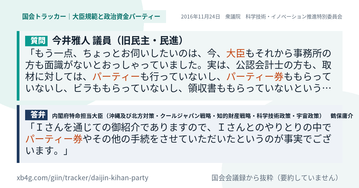 質問と答弁のカード