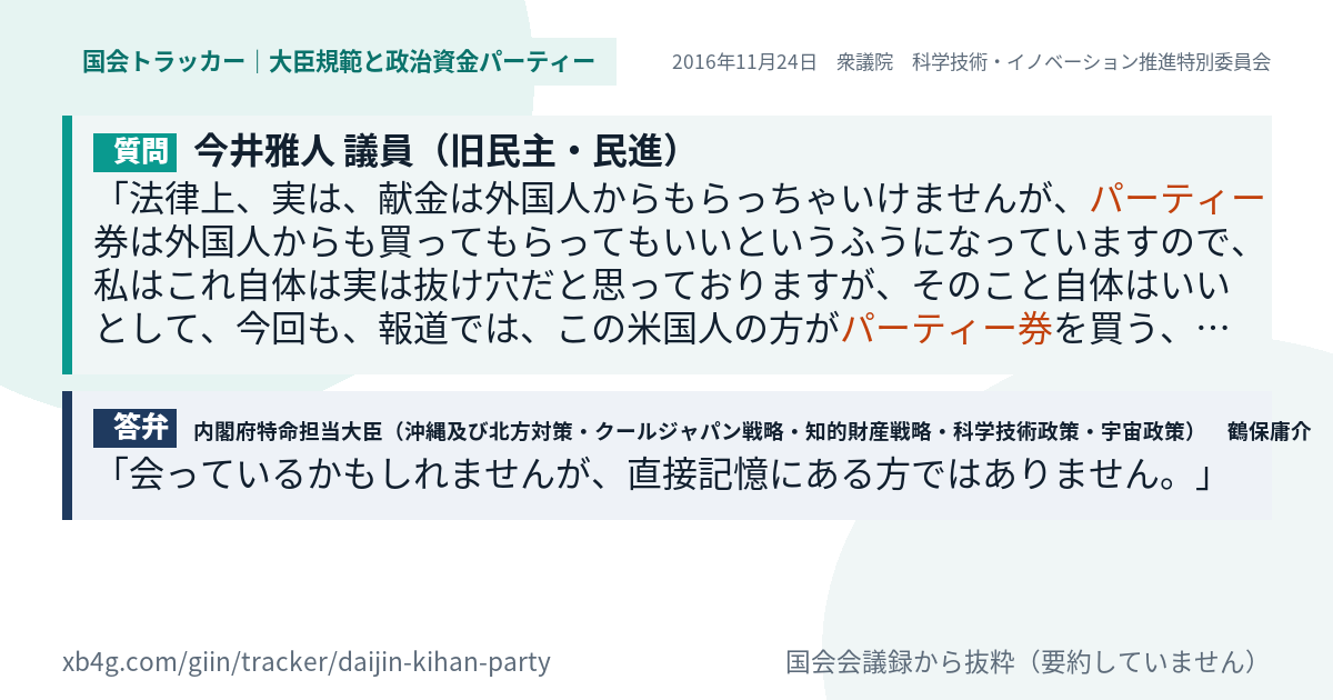 質問と答弁のカード