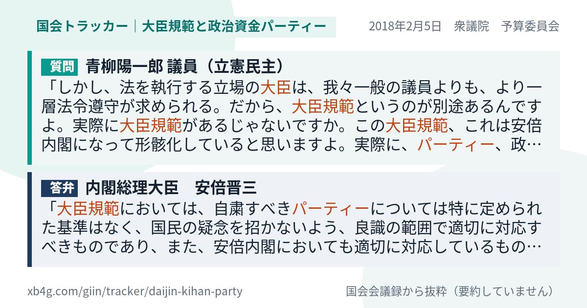 質問と答弁のカード