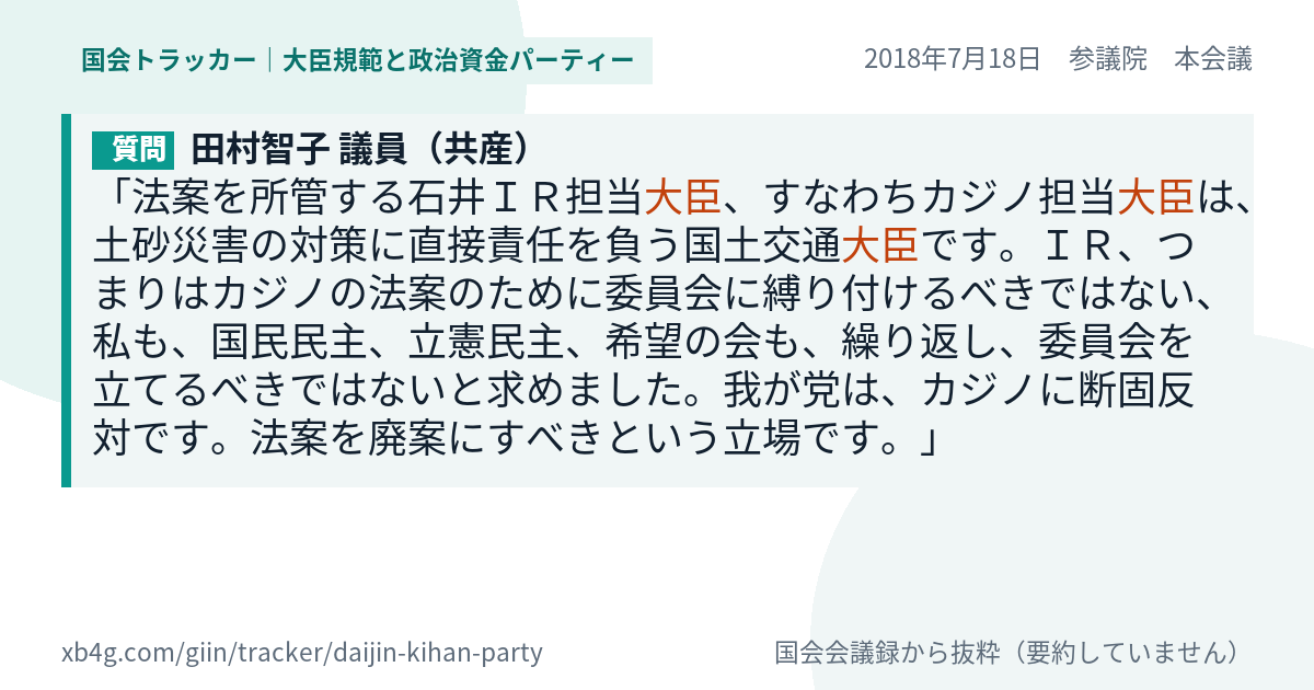 質問と答弁のカード