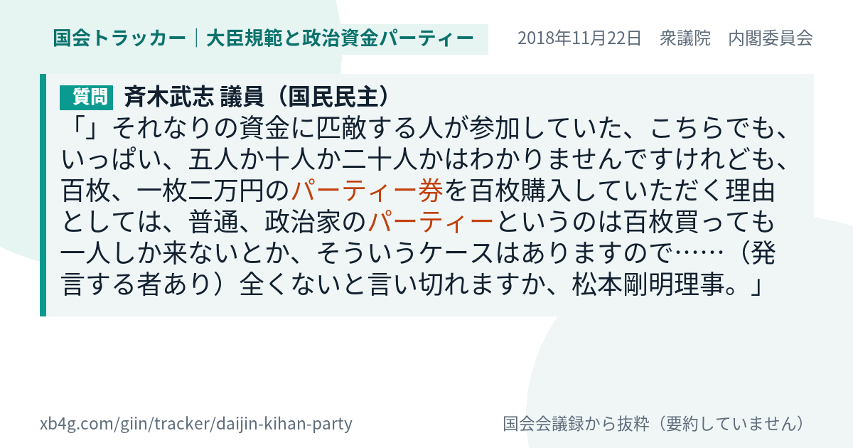 質問と答弁のカード