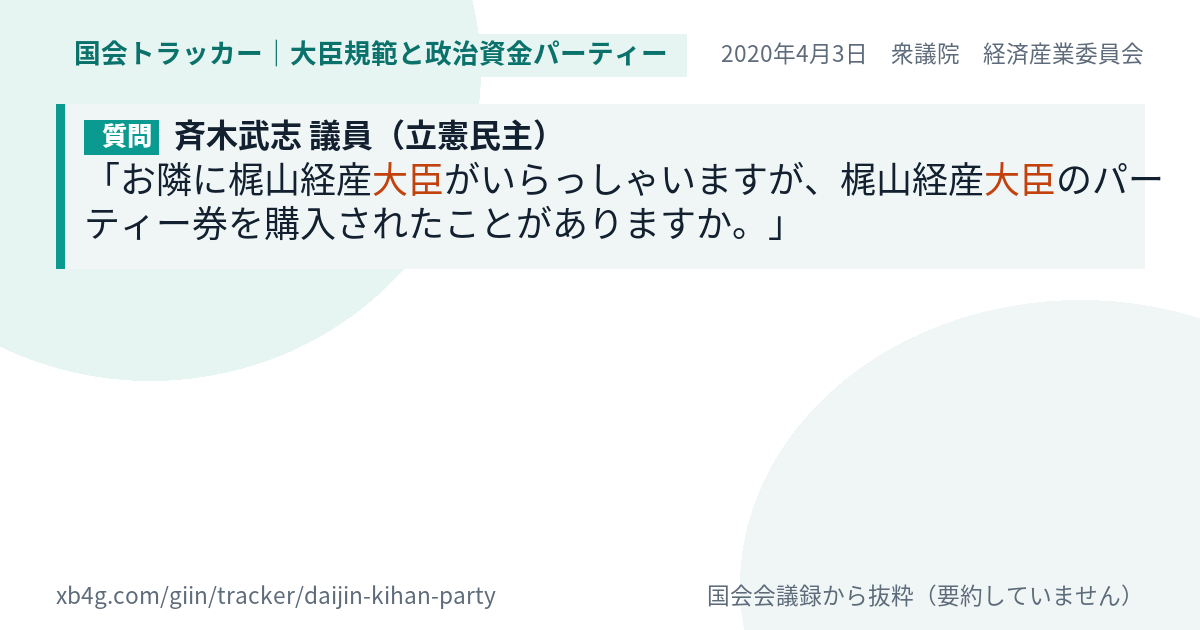 質問と答弁のカード