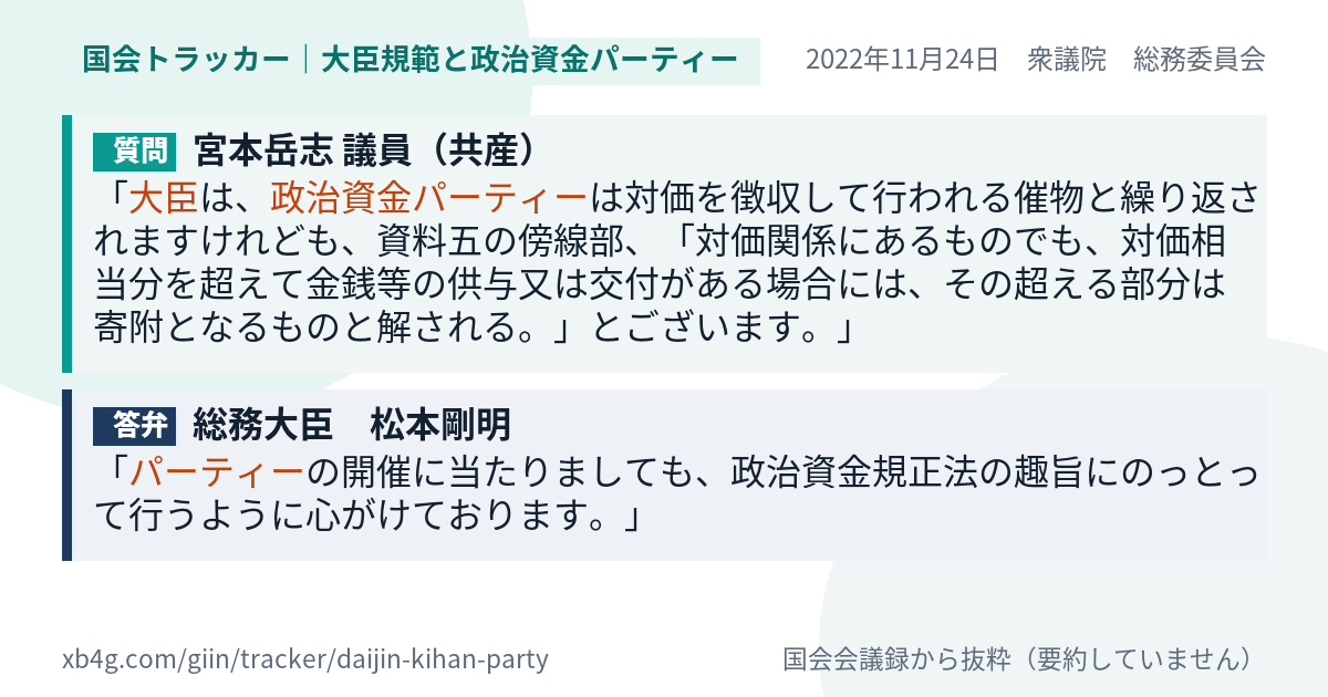 質問と答弁のカード