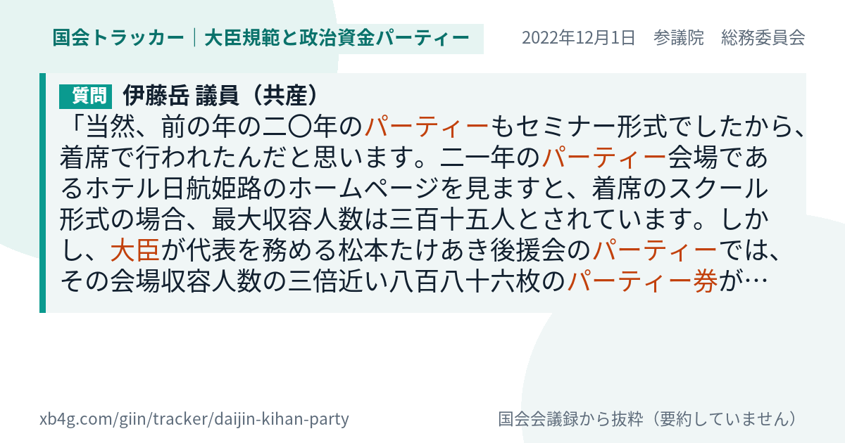質問と答弁のカード