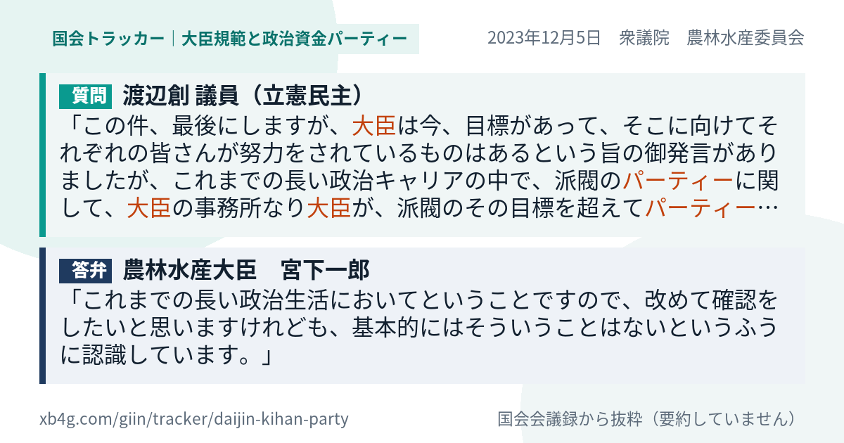 質問と答弁のカード