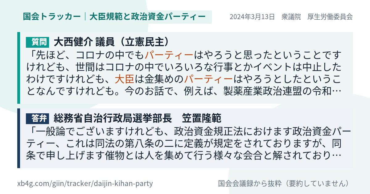 質問と答弁のカード