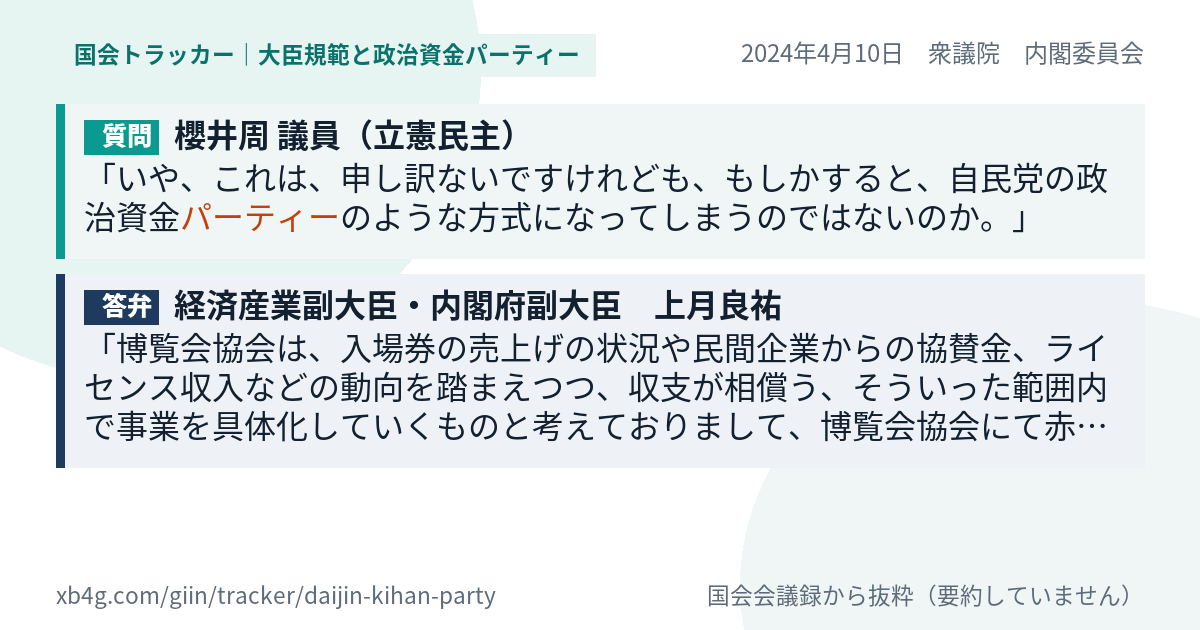 質問と答弁のカード