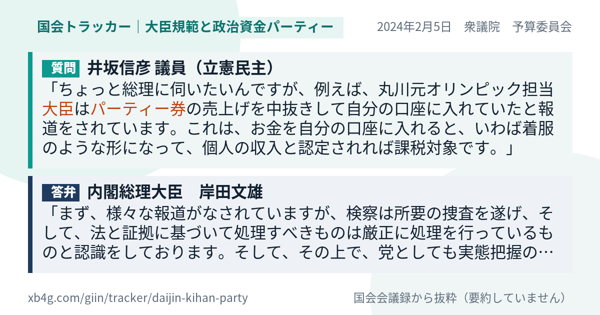 質問と答弁のカード