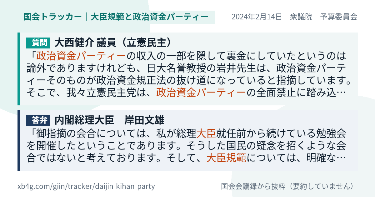 質問と答弁のカード