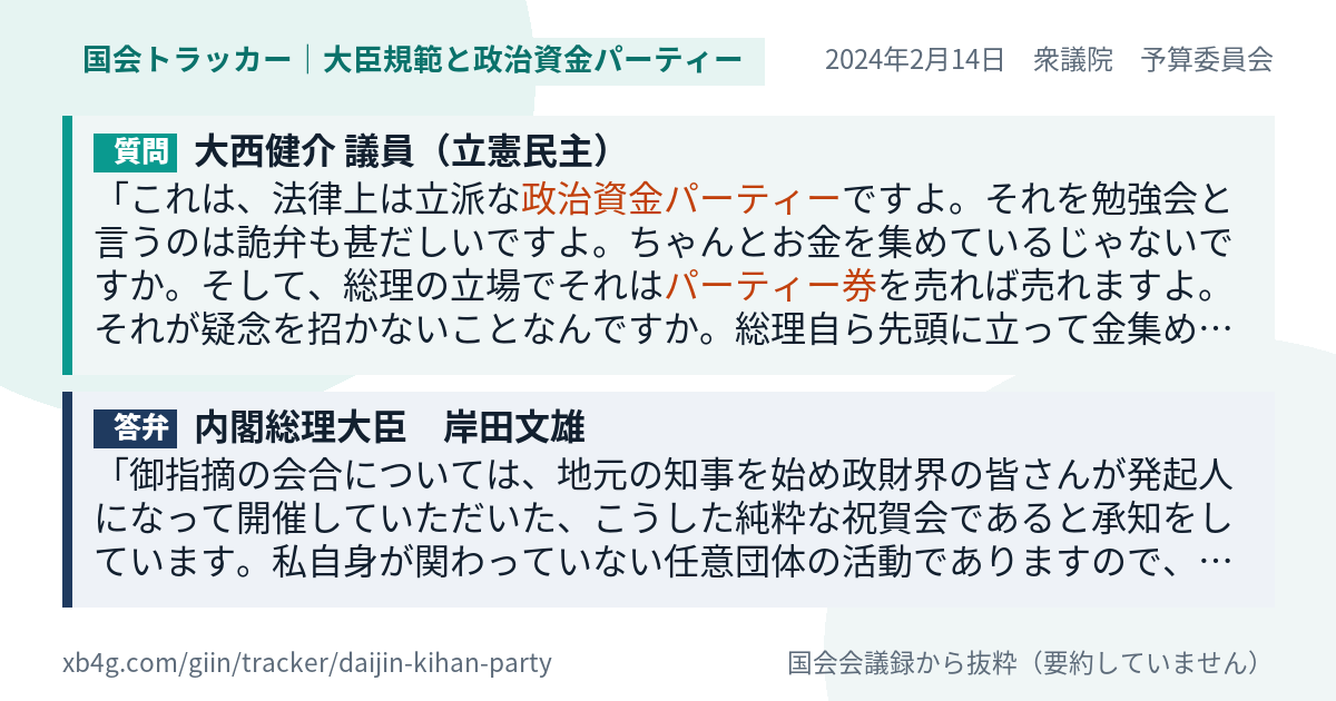 質問と答弁のカード