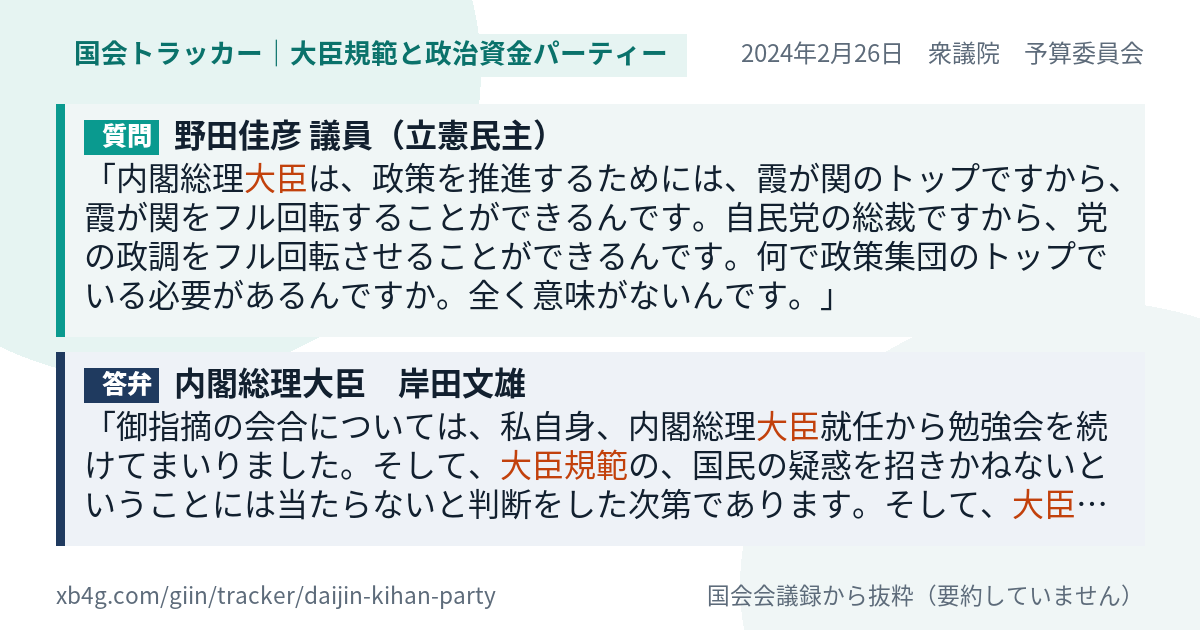 質問と答弁のカード