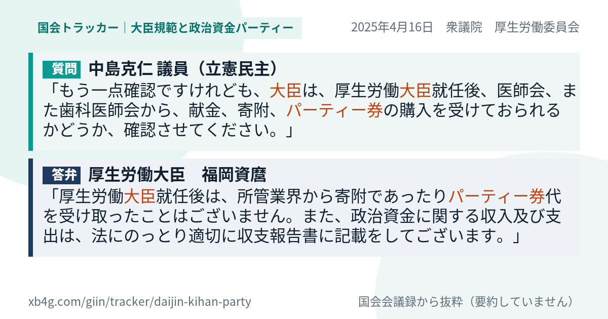 質問と答弁のカード
