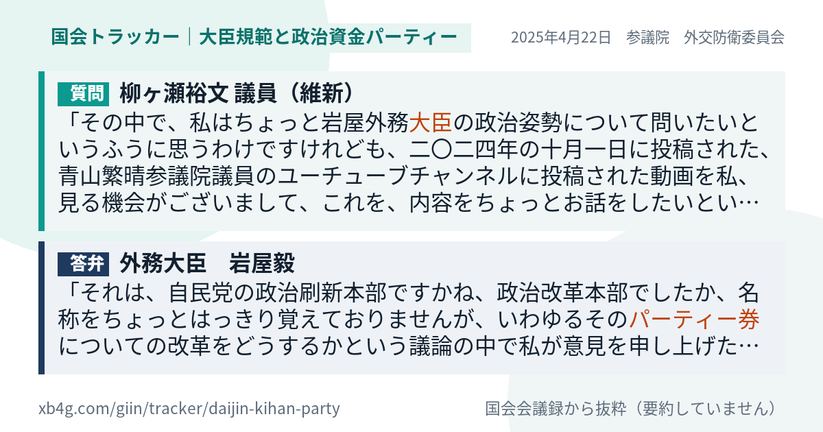 質問と答弁のカード