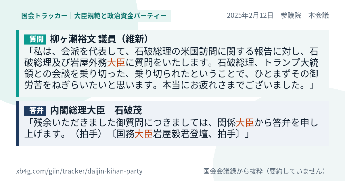 質問と答弁のカード