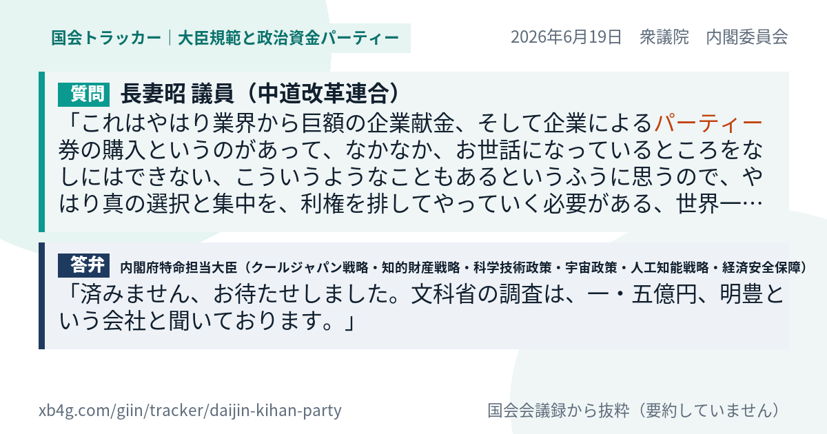 質問と答弁のカード