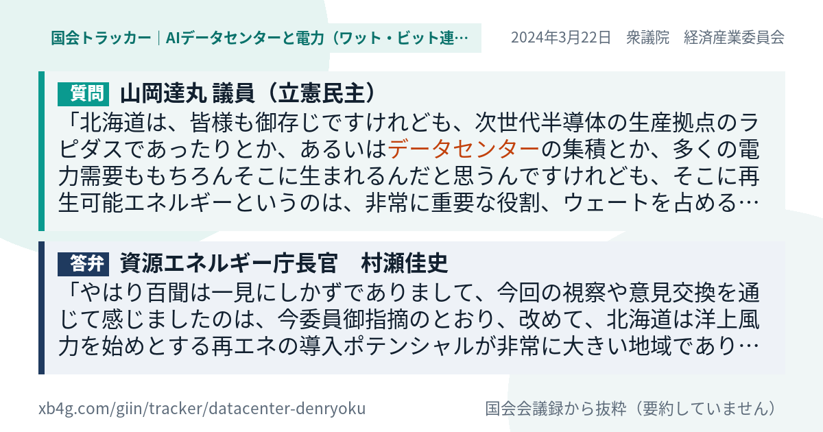 質問と答弁のカード