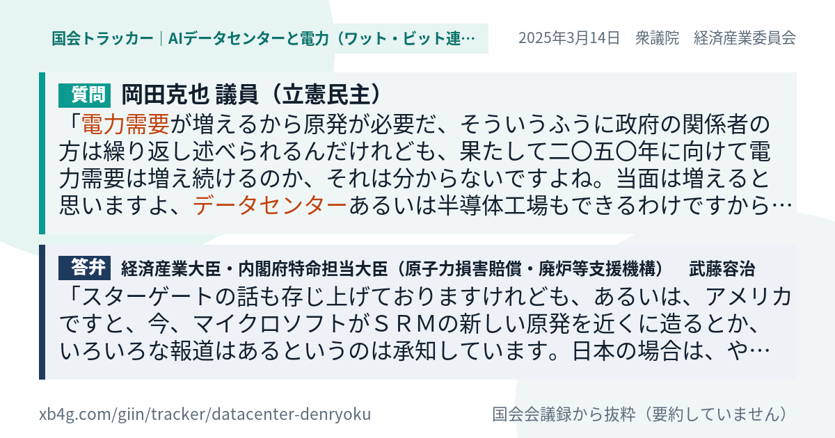 質問と答弁のカード
