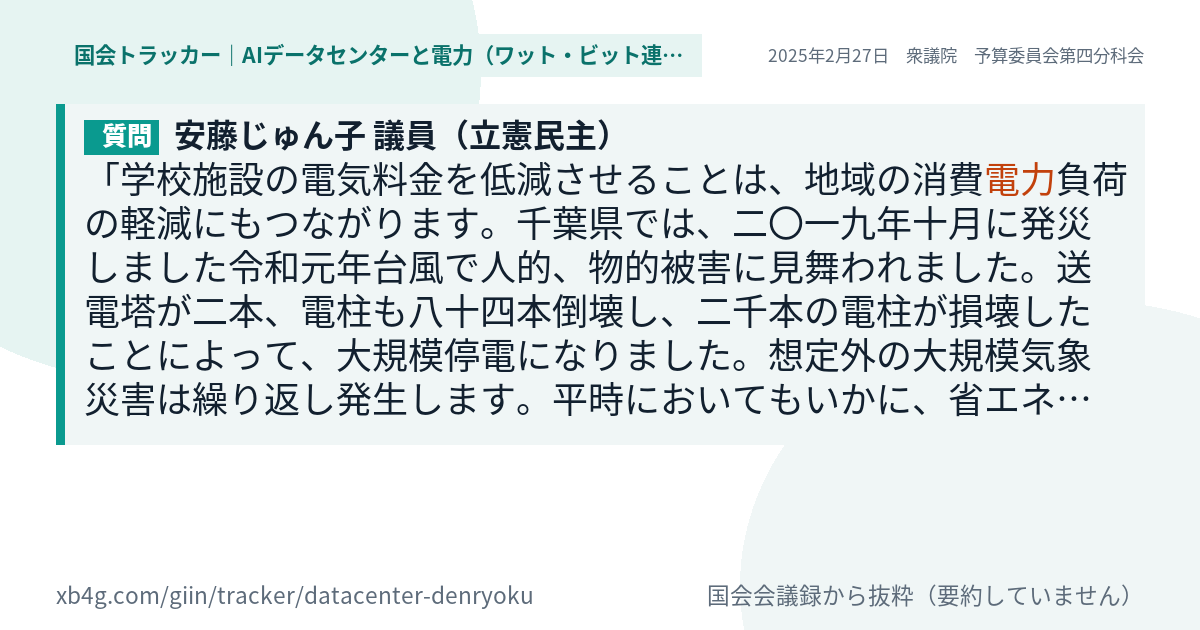 質問と答弁のカード