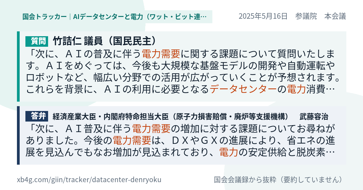 質問と答弁のカード