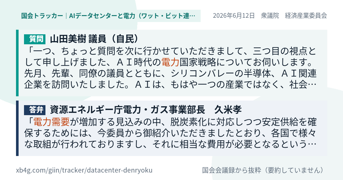 質問と答弁のカード
