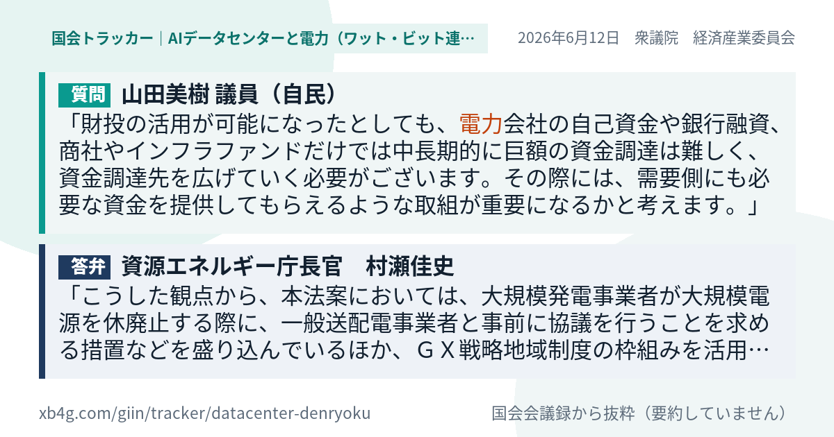 質問と答弁のカード