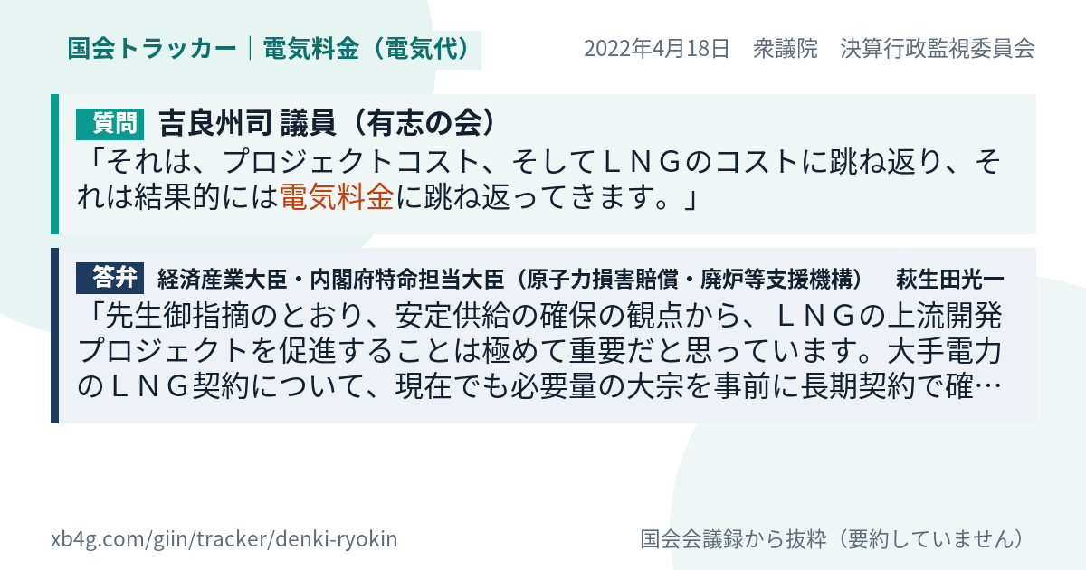 質問と答弁のカード