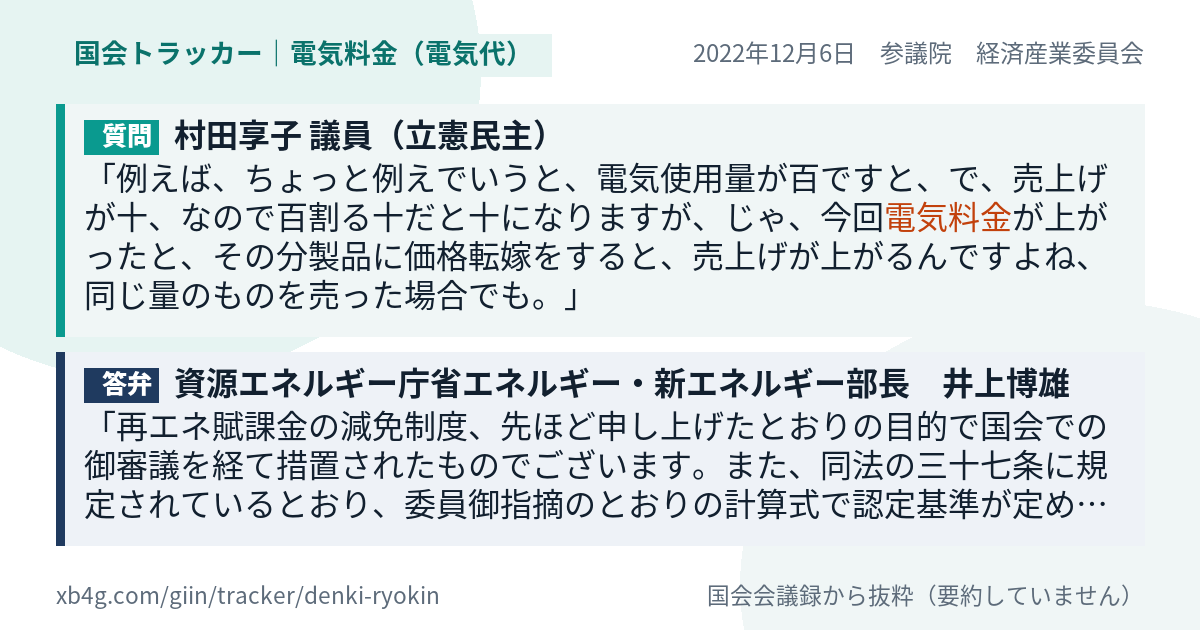 質問と答弁のカード