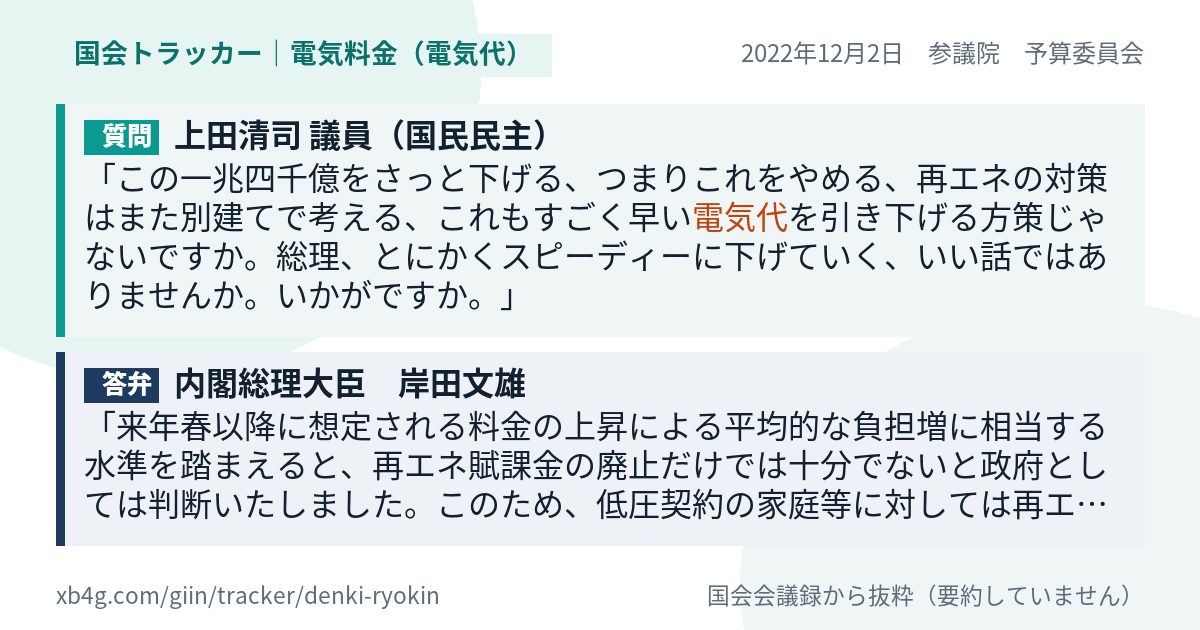 質問と答弁のカード