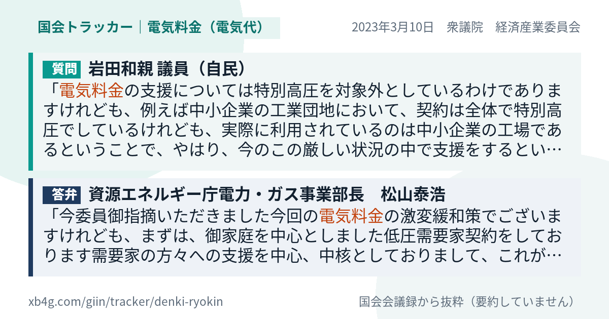 質問と答弁のカード
