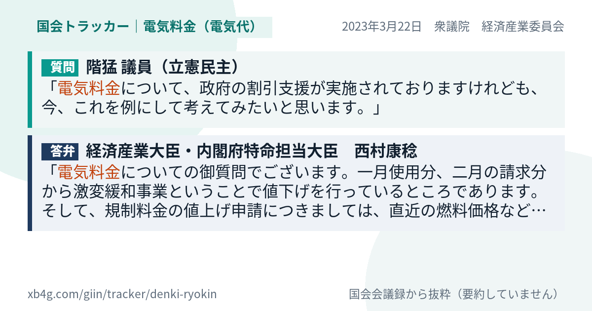 質問と答弁のカード