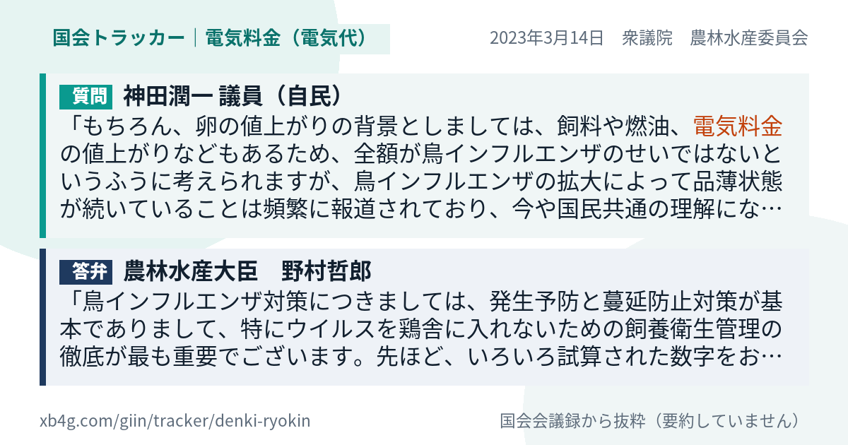 質問と答弁のカード