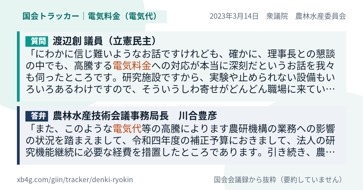 質問と答弁のカード