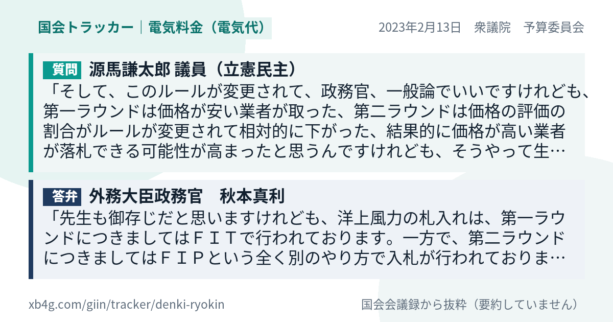 質問と答弁のカード