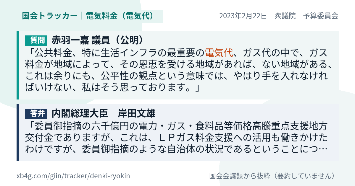 質問と答弁のカード