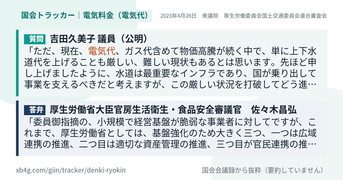 質問と答弁のカード