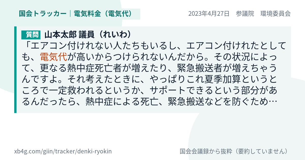 質問と答弁のカード
