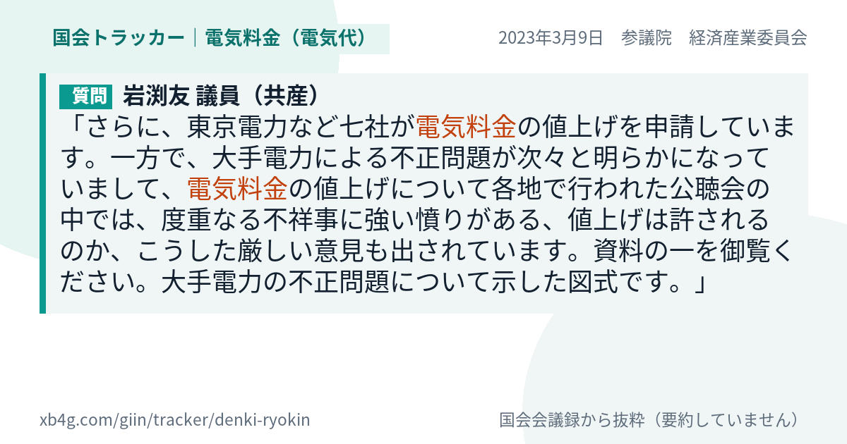 質問と答弁のカード