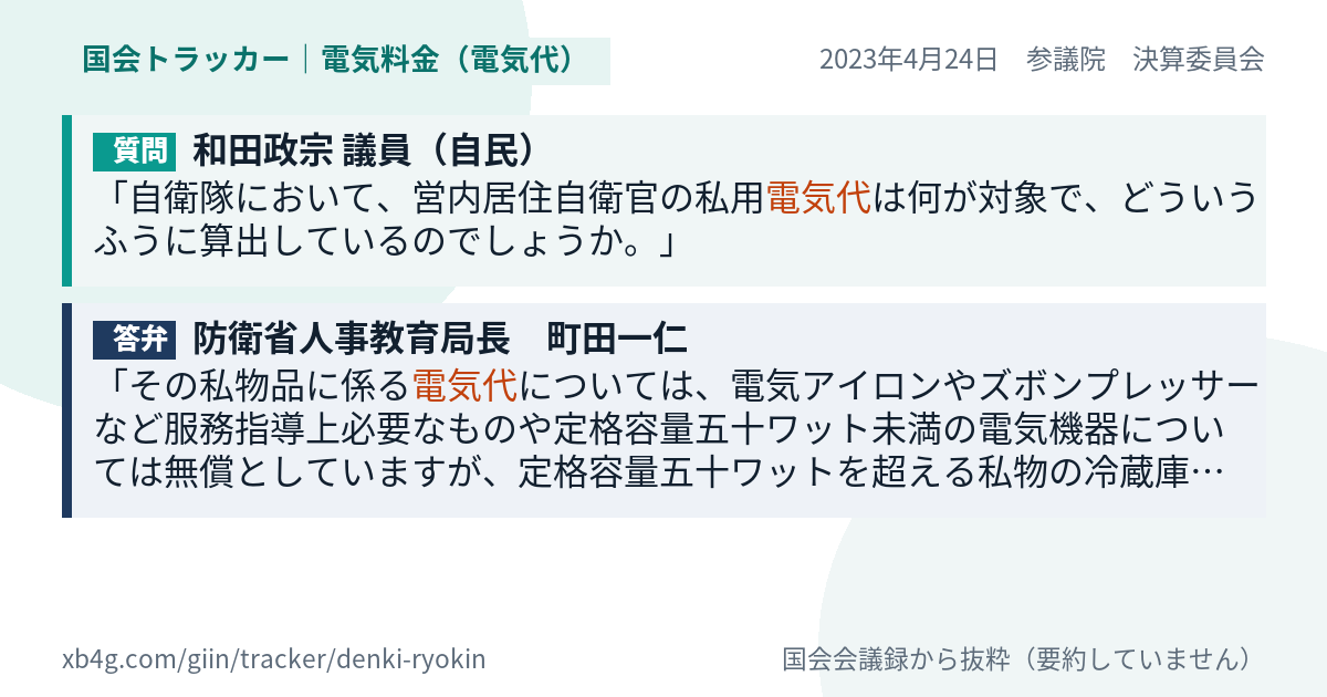 質問と答弁のカード