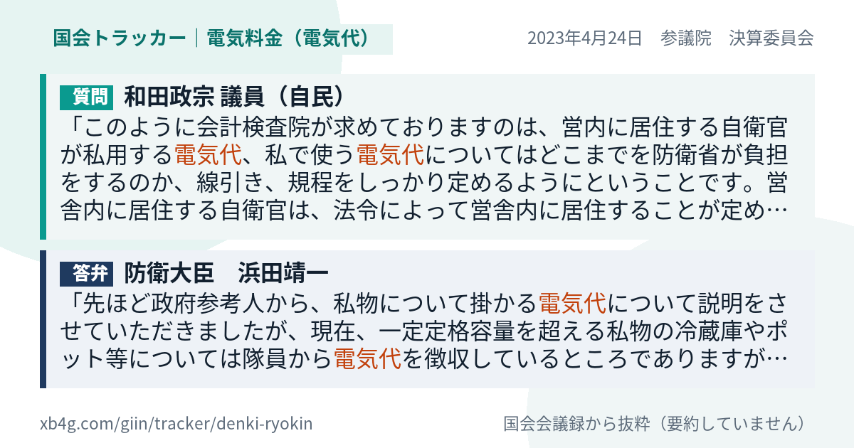 質問と答弁のカード